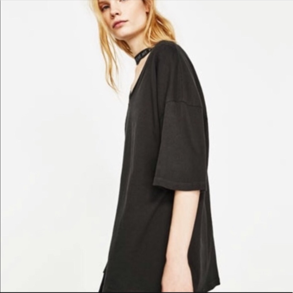 Never worn zara tshirt with slogan - Picture 3 of 4